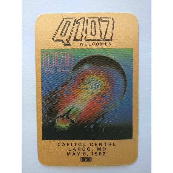 Journey Escape Tour Backstage Pass Original Rock Pop Music 1982 Capitol Largo MD - Picture 3 of 3